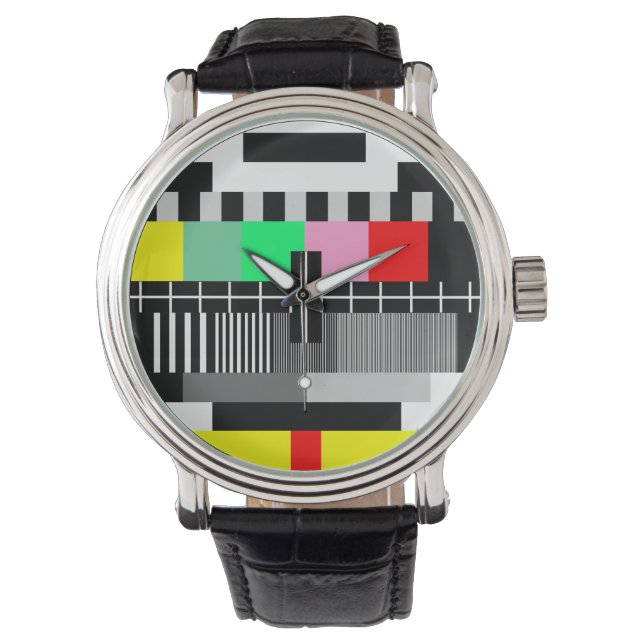 Retro colour tv test screen watch (Front)