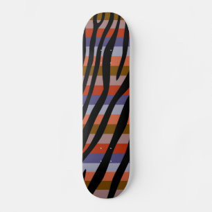Retro Colour Zebra Stripe Pattern 6 Skateboard