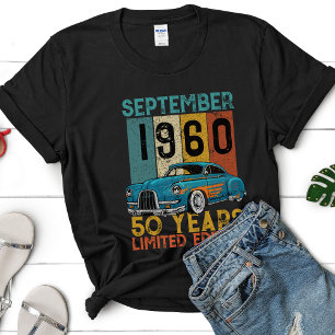 Retro Coloured Classic Car Customised Birthday T-Shirt