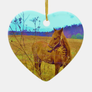 Retro Coloured Horse Ceramic Tree Decoration