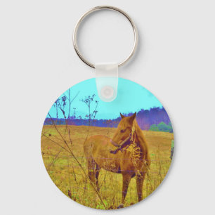 Retro Coloured Horse Key Ring