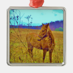 Retro Coloured Horse Metal Tree Decoration
