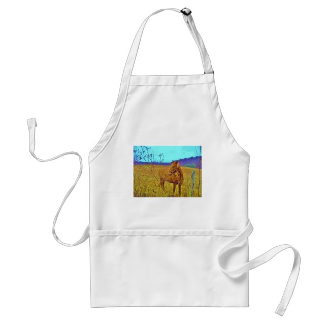 Retro Coloured Horse Standard Apron (Front)