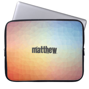 Retro Coloured Polygonal Pattern with Customisatio Laptop Sleeve