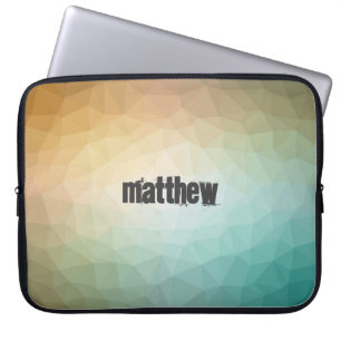 Retro Coloured Polygonal Pattern with Customisatio Laptop Sleeve