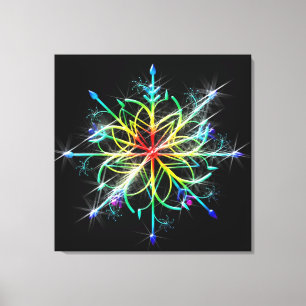 Retro Coloured Star Wall Canvas Print