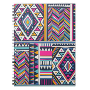 retro coloured tribal vintage seamless pattern. az notebook