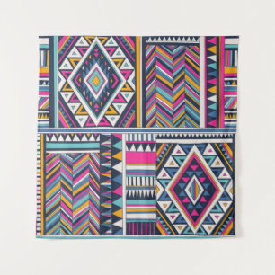 retro coloured tribal vintage seamless pattern. az tapestry