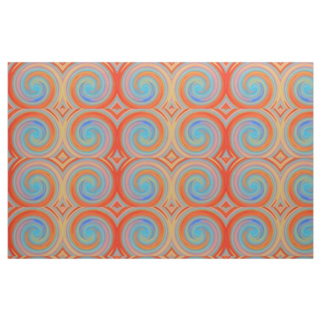 Retro Coloured Twist Abstract Art #26 Fabric (Fat Quarter)