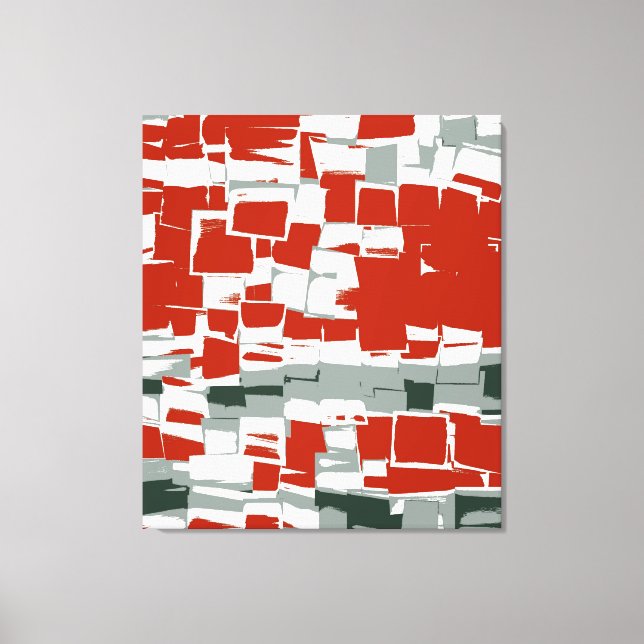 Retro Colourful Abstract Art Deco Canvas Print (Front)