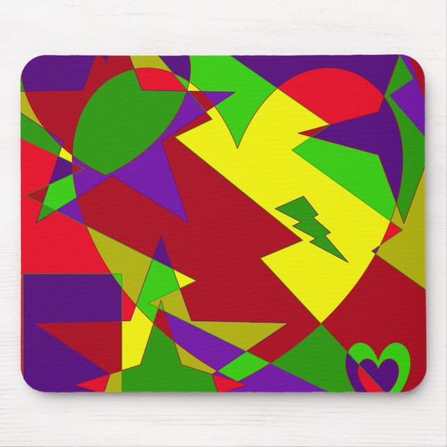 Retro Colourful Abstract Mouse Mat (Front)
