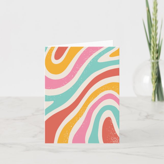 Retro Colourful abstract seamless pattern  Card (Front)