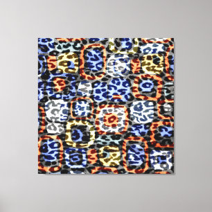 Retro colourful animal fur abstract texture canvas print