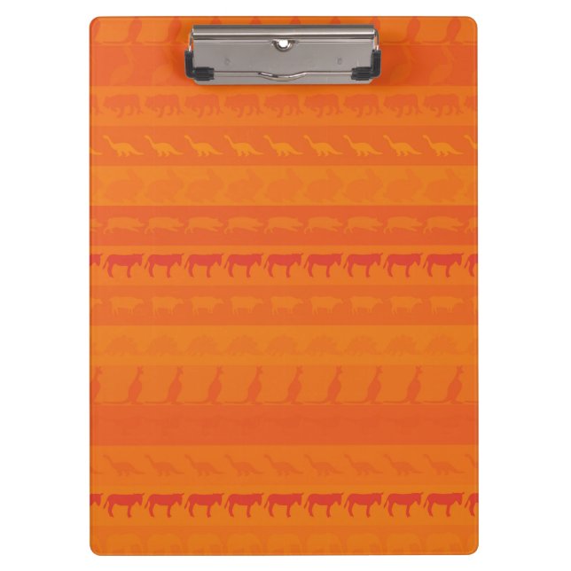 Retro Colourful Animals Modern Stripes Pattern #10 Clipboard (Front)