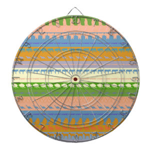 Retro Colourful Animals Modern Stripes Pattern #12 Dartboard
