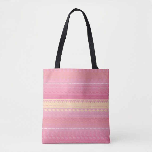 Retro Colourful Animals Modern Stripes Pattern #15 Tote Bag (Front)