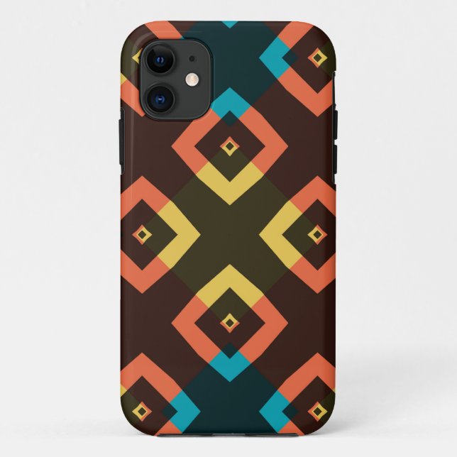 Retro Colourful Argyle Squares Case-Mate iPhone Case (Back)