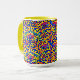 Retro Colourful Art Nouveau Pattern Mug