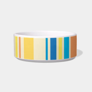 Retro Colourful Art Pattern Pet Bowl