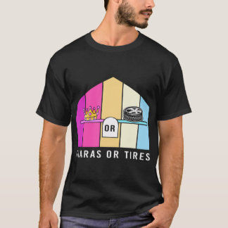 Retro Colourful Baby Shower Tiaras Or Tires Gender T-Shirt