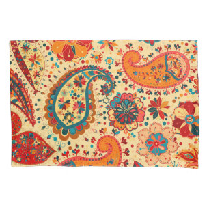 Retro Colourful Beautiful Boho Bohemian Paisley Pillowcase