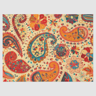 Retro Colourful Beautiful Boho Bohemian Paisley Tissue Paper