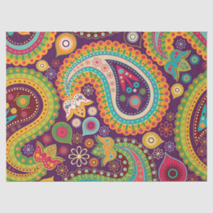 Retro Colourful Beautiful Boho Bohemian Paisley Tissue Paper