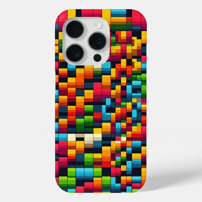 Retro Colourful Block Mosaic Phone Case - Vibrant  (Back)