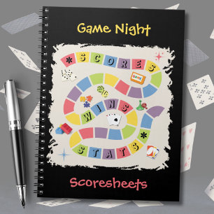 Retro Colourful Board Game Scoresheet Notebook