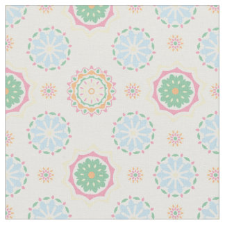 Retro colourful bohemian abstract floral pattern fabric