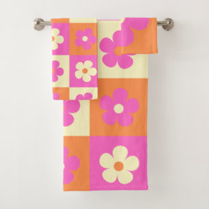 Retro Colourful Bohemian Floral Pattern Bath Towel Set