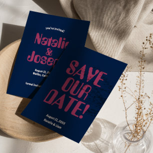 Retro Colourful Bold 70s Unique Groovy Wedding  Save The Date