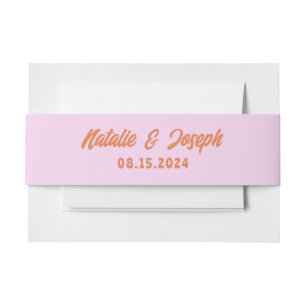 Retro Colourful Bold Bright Modern Boho Wedding Invitation Belly Band