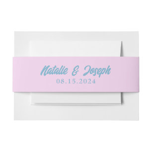 Retro Colourful Bold Bright Modern Minimal Wedding Invitation Belly Band