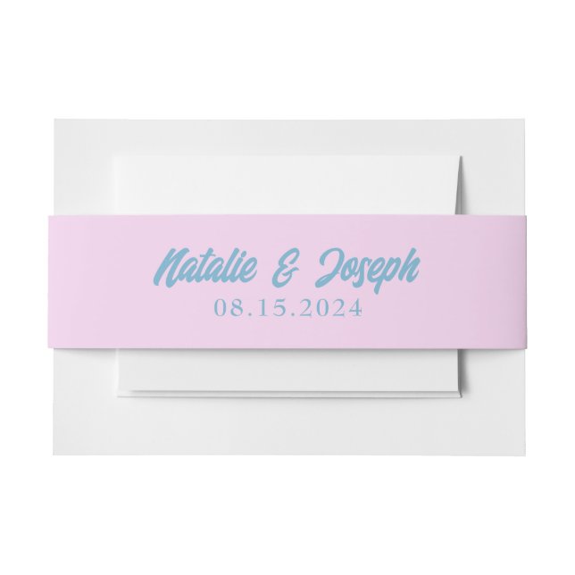 Retro Colourful Bold Bright Modern Minimal Wedding Invitation Belly Band (Front Example)