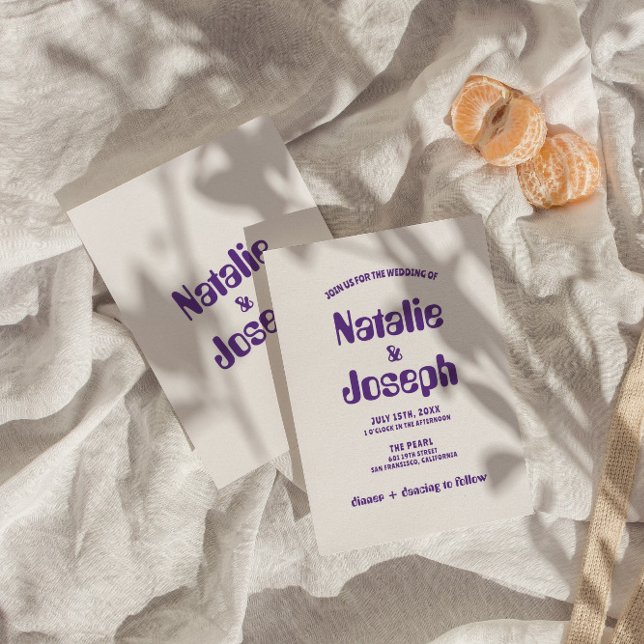 Retro Colourful Bold Groovy Bright Modern Wedding  Invitation (Creator Uploaded)