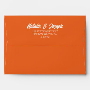 Retro Colourful Bold Vintage Bright Modern Wedding Envelope