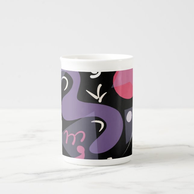 Retro colourful bone china mug (Front)