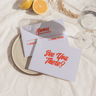 Retro Colourful Bright Bold Funky Modern Wedding  RSVP Card