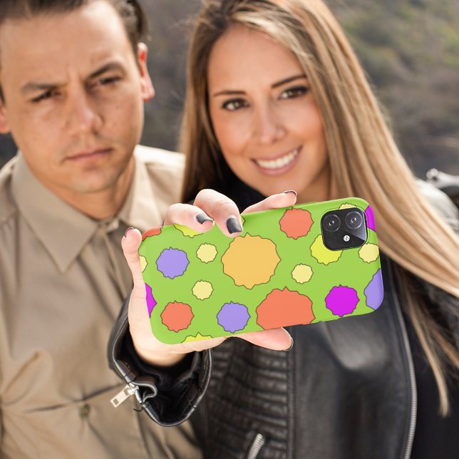 Retro colourful bright bold polka dot I phone case (Creator Uploaded)