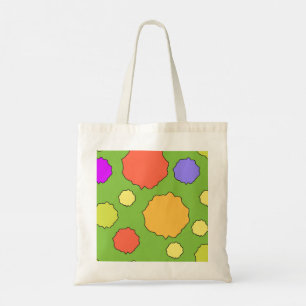 Retro colourful bright bold polka dot tote bag