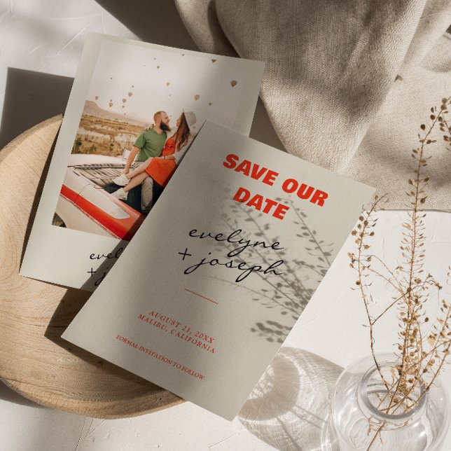 Retro Colourful Bright Funky Bold Modern Wedding Save The Date (Creator Uploaded)