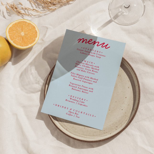 Retro Colourful Bright Funky Modern Trendy Wedding Menu (Creator Uploaded)