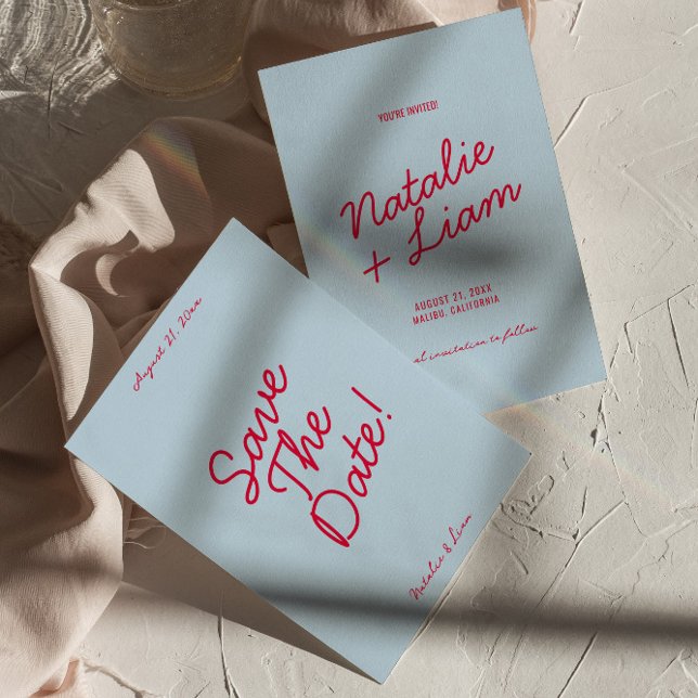 Retro Colourful Bright Funky Unique Modern Wedding Save The Date (Creator Uploaded)