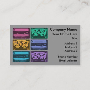 Retro Colourful Cassette Tapes Business Card