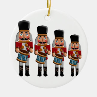 Retro Colourful Christmas Nutcracker Ceramic Tree Decoration
