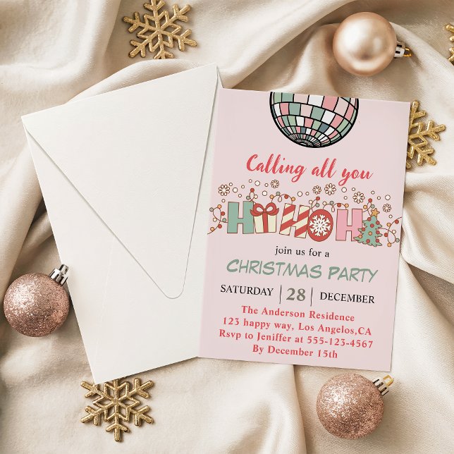 Retro Colourful Christmas Party Invitation (Creator Uploaded)