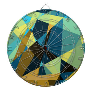 retro colourful cubism art dartboard