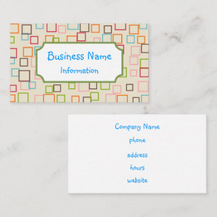 Retro Colourful Cute Education Tutor Business Card