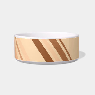 Retro Colourful Diagonal Stripes Pet Bowl